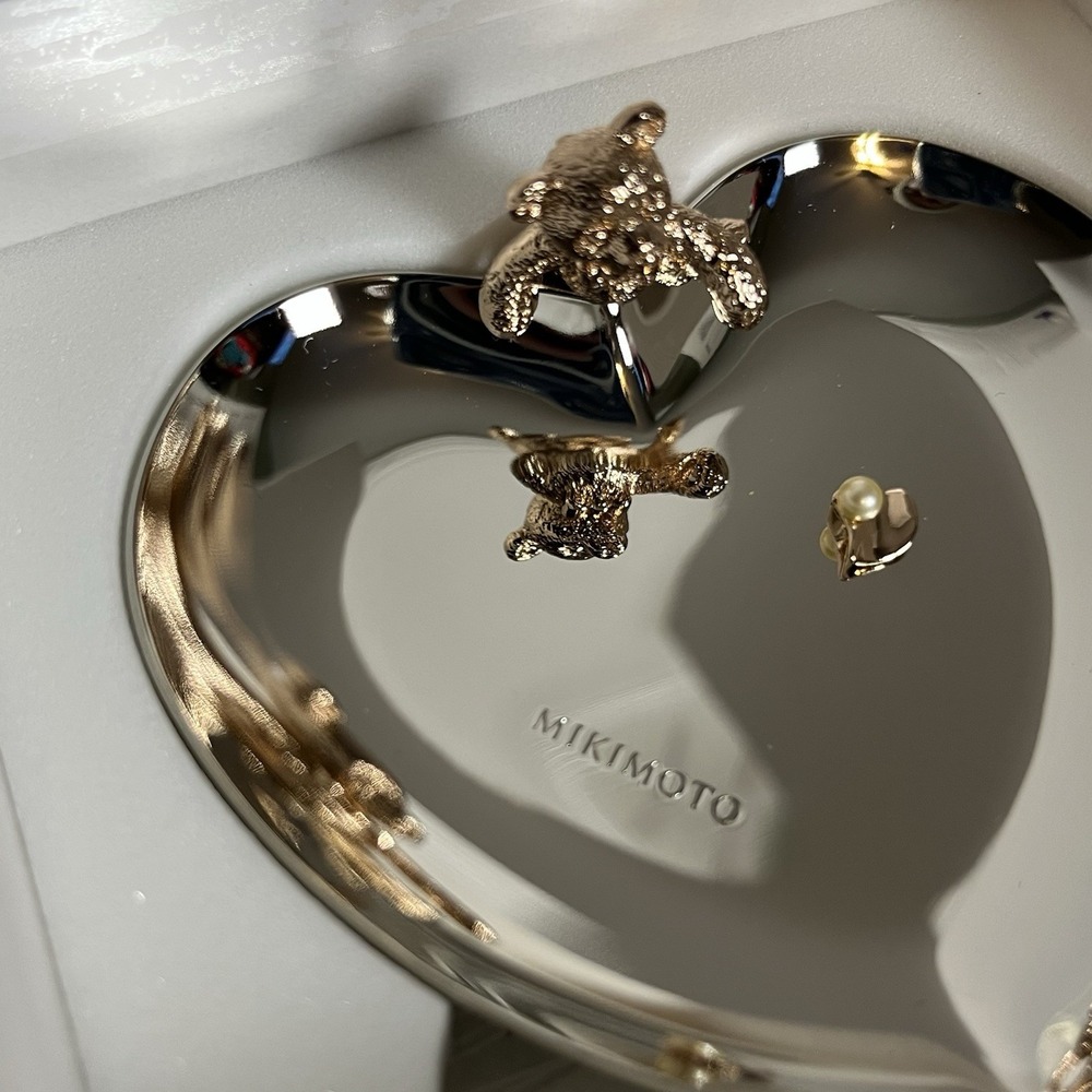 MIKIMOTO Luxury Gift Collection Ginza Bear Tray Akoya Pearl New in Box Gift Bag